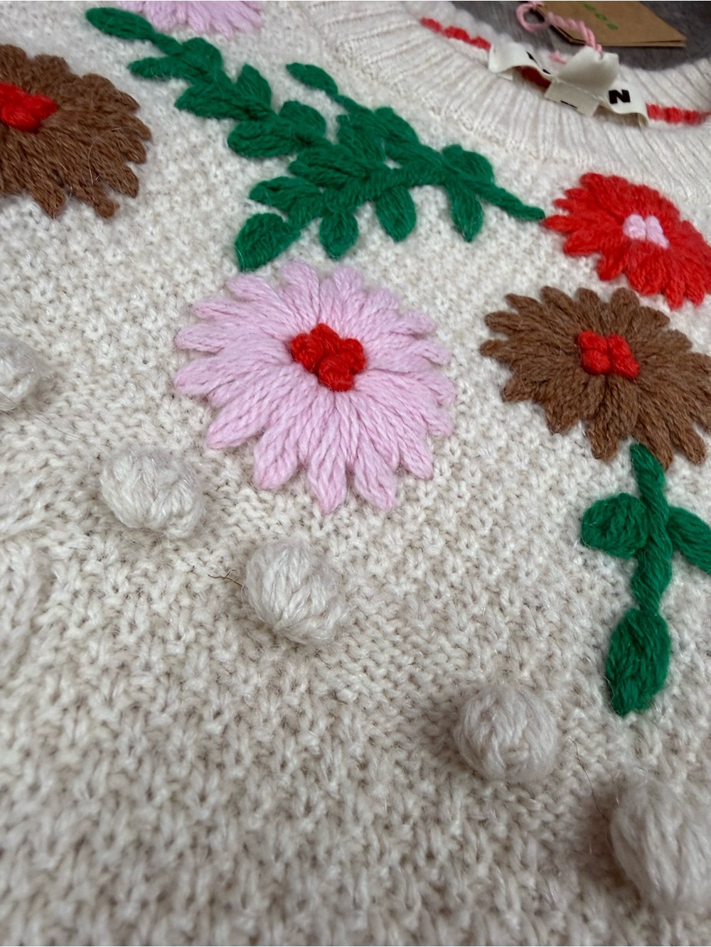 Boden Embroidered Cable-Knit Sweater Top - Picture 7 of 14